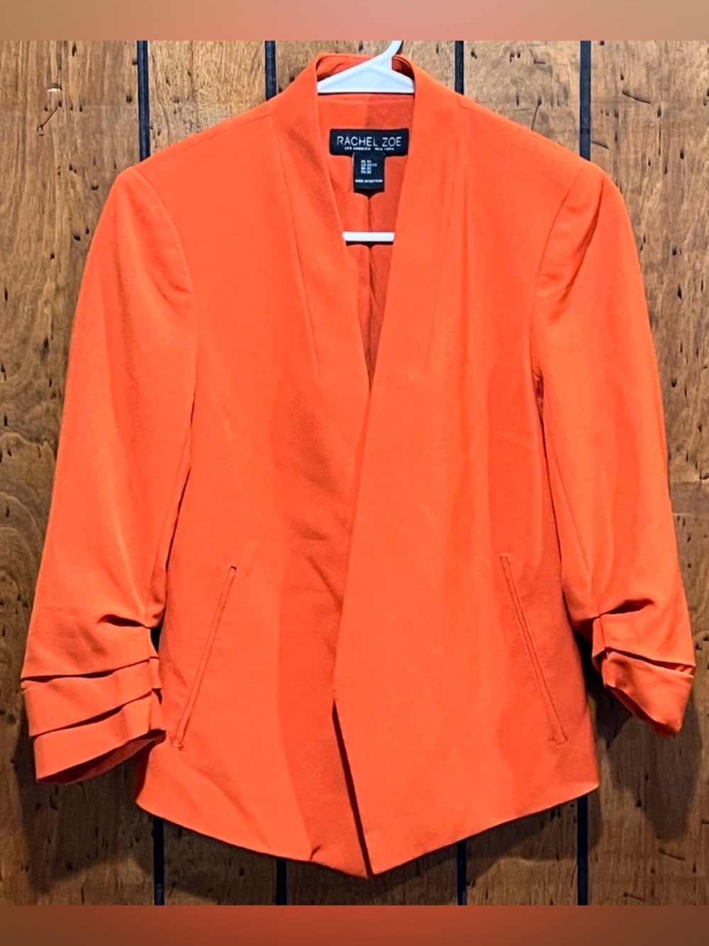 Rachel Zoe Bright Orange Open-Front Blazer  size XS